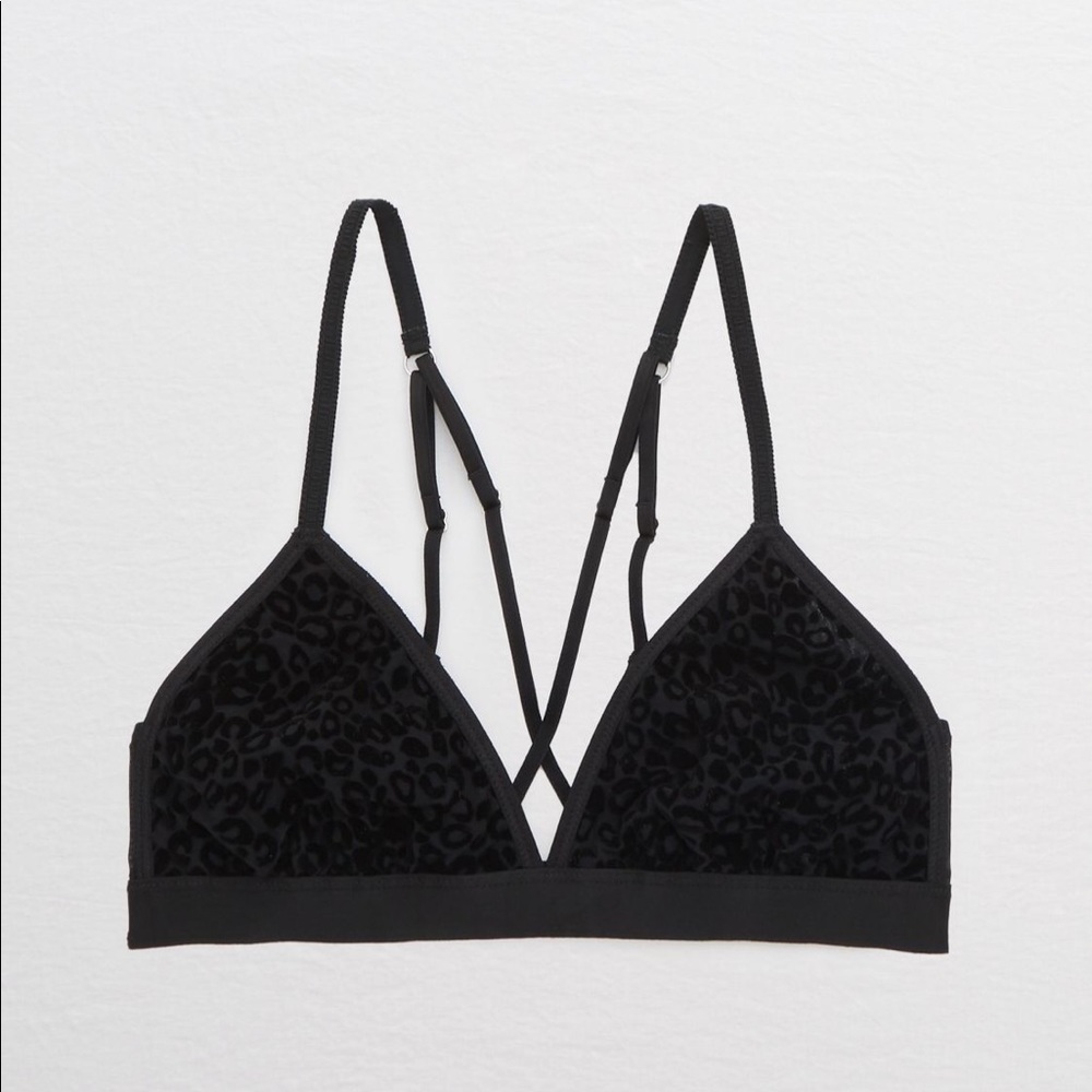 Aerie velvet triangle animal print bralette
